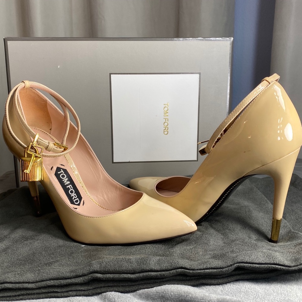 Tom Ford-Nude Double Ankle Strap Pump